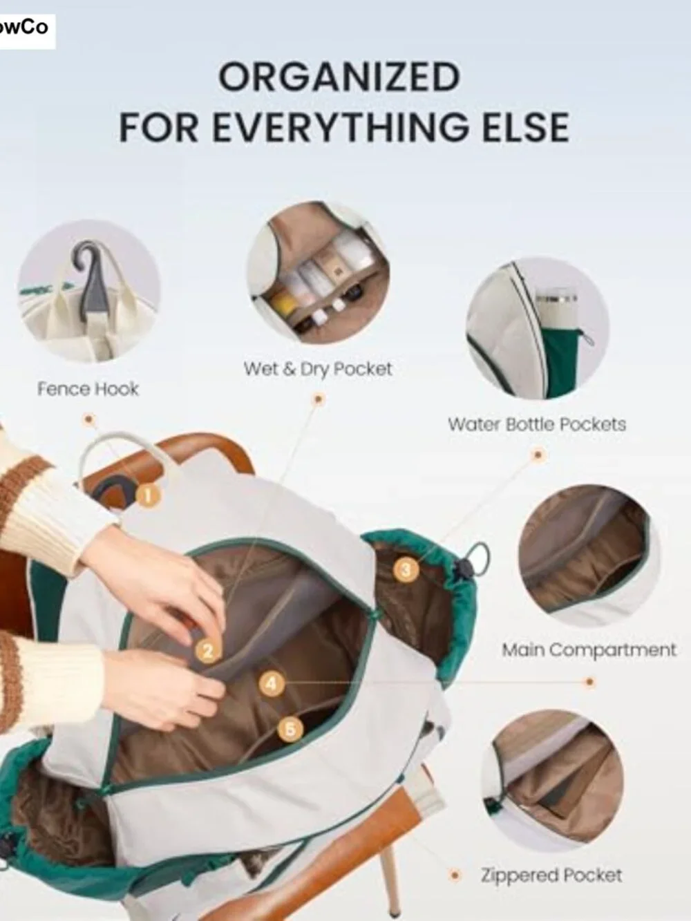 Tennis Racket Backpack for Men Women Machine Washable Pickleball Badminton